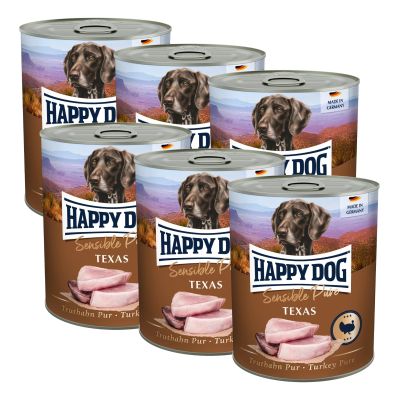 Happy Dog Sensible Pur Texas - Kalkkuna, 6x800 g
