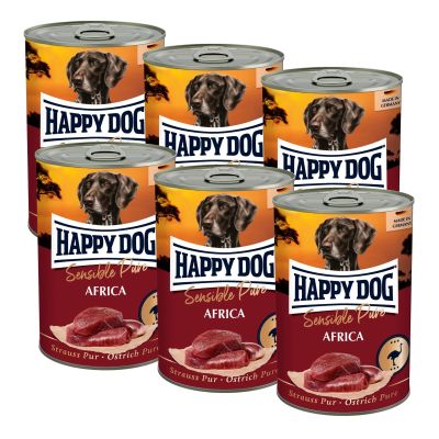 Happy Dog Sensible Pur Africa - Strutsi, 6x400 g
