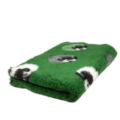 Foxy Fur Makuualusta - Lammaskuvio, vihreä, 100 x 150 cm
