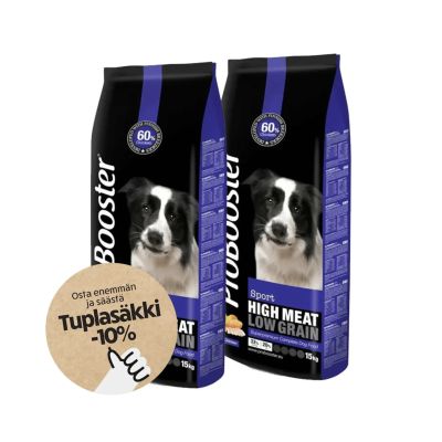 Tuplasäkkitarjous 2x15kg ProBooster Adult Sport Chicken