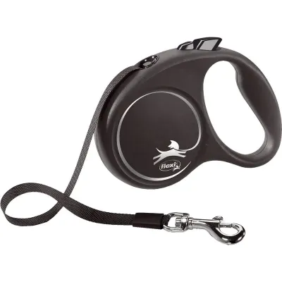 Flexi Black Design Tape S, 5 m / max. 15 kg, Musta/hopea