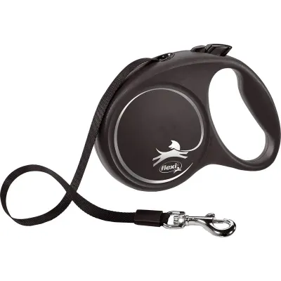 Flexi Black Design Tape L, 5 m / max. 50 kg, Musta/hopea