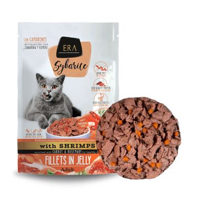 ERA Sybarite, Märkäruoka kaikenikäisille kissoille - Eri makuja, ERA Sybarite Adult - Katkarapu