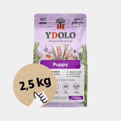 YDOLO Healthy & Pure Puppy - Puolikostea koiranruoka, 2.5 kg