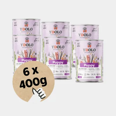 Tassukaverin säästöpakkaus - YDOLO Healthy & Pure Puppy Märkäruoka 6x 400g, kuva 1 / 1