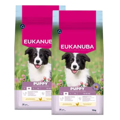 Eukanuba Dog Puppy Medium 2 x 15kg, kuva 1 / 1