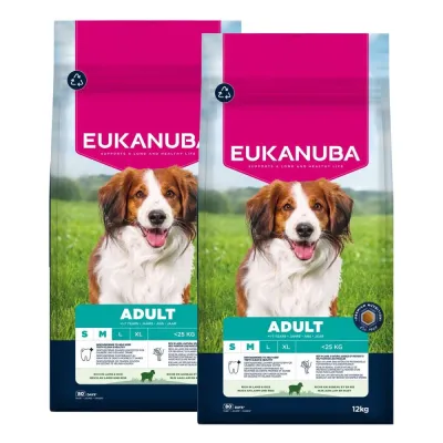 Eukanuba Adult Small & Medium Breed Lamb&Rice 2 x 12kg, kuva 1 / 1