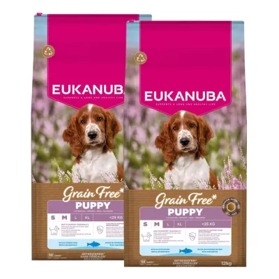 Eukanuba Grain Free Puppy S/M 2 x 12kg, kuva 1 / 1