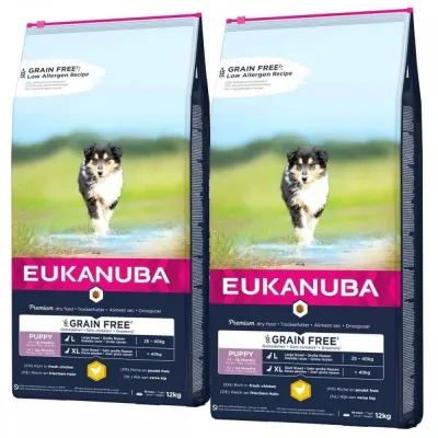 Eukanuba Grain Free Puppy & Junior Large Chicken 2 x 12kg, kuva 1 / 1