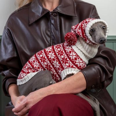 Alqo Wasi Christmas Snowflake Red koiran alpakkaneule