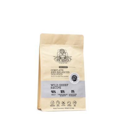Mr.Bones Dry BARF mufloni – viljaton täysravinto koirille, 450 grams