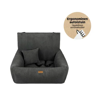 Denzoo Autoistuin Koiralle MILANO, Dark Grey, L