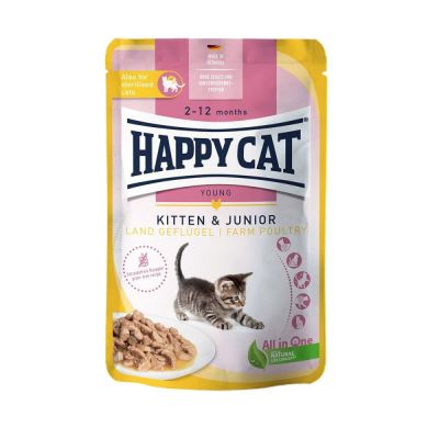 Happy Cat Kitten & Jr Farm Poultry 85 g