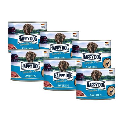 Happy Dog Sensible Pur Sweden - Riista, 6x200 g