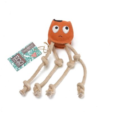 Green & Wilds Sid the Squid, Eco Dog Toy