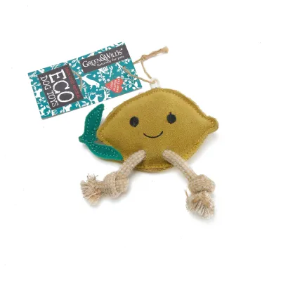 Green & Wilds Libby the Lemon, Eco Dog & Cat Toy, kuva 1 / 1