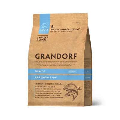 GRANDORF Adult Medium & Maxi, Valkoinen Kala, 1 kg, kuva 1 / 1