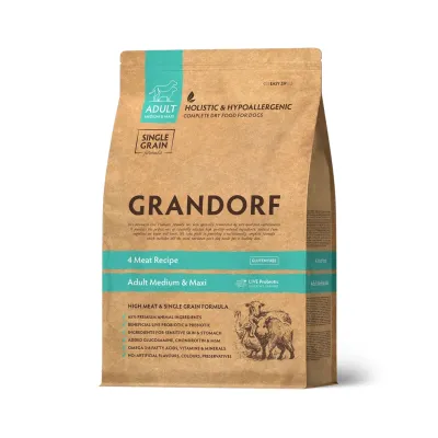 GRANDORF Adult Medium & Maxi, 4 Lihaa, 1 kg, kuva 1 / 1