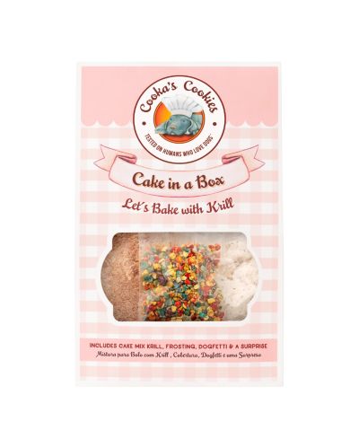 Cooka's Cookies Cake in a Box – Koiran Kakkumix, Kana tai Krilli, CAKE IN A BOX – With Krill