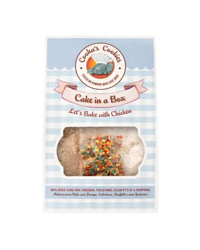 Cooka's Cookies Cake in a Box – Koiran Kakkumix, Kana tai Krilli, CAKE IN A BOX – With Chicken, kuva 1 / 1