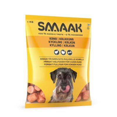 SMAAK raaka täysravinto kana & kalkkuna 1 kg