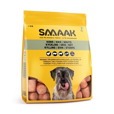SMAAK raakaruoka kana, sika & naudanmaha 1 kg