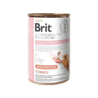 Brit Veterinary Diet for dogs Hypoallergenic Monoprotein Turkey Can 400 g, kuva 1 / 1