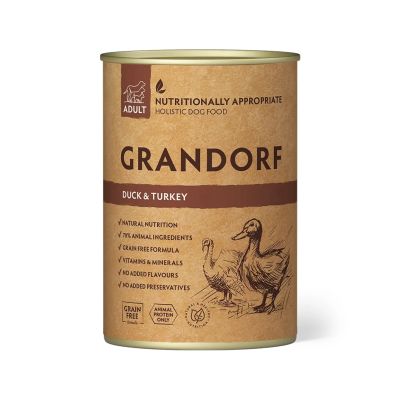 GRANDORF Adult Märkäruoka, Ankka ja Kalkkuna 400g