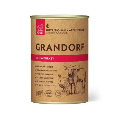 GRANDORF Adult Märkäruoka, Nauta ja Kalkkuna 400g