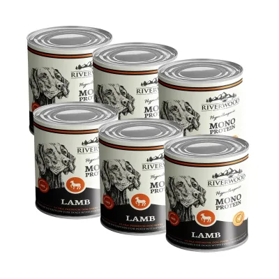 Riverwood Mono Protein Märkäruoka, Lammas 400g, 6x400g