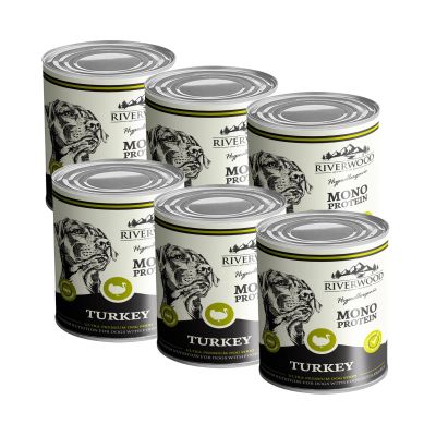 Riverwood Mono Protein Märkäruoka, Kalkkuna 400g, 6x400g