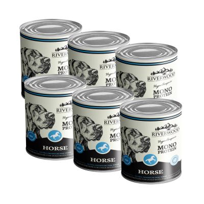 Riverwood Mono Protein Märkäruoka, Hevonen 400g, 6x400g