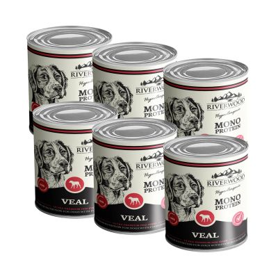 Riverwood Mono Protein Märkäruoka, Vasikka 400g, 6x400g