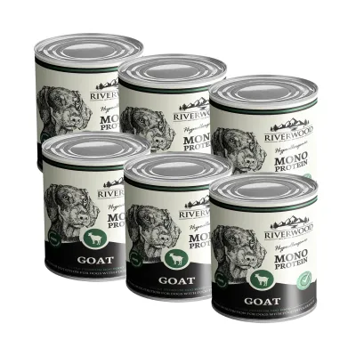 Riverwood Mono Protein Märkäruoka, Vuohi 400g, 6x400g