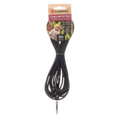 Kissan talutushihna Flamingo Caspar 5m/4mm, musta