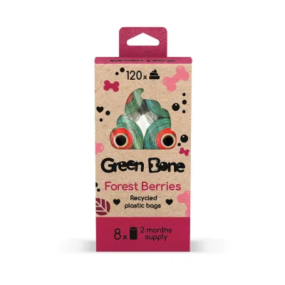 Green Bone poop bag Forest berries