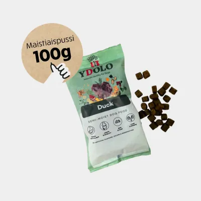 YDOLO Healthy & Pure Duck - Puolikostea koiranruoka 100g