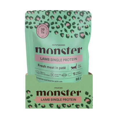 Monster Pet Food Monster Cat Pouch Adult Lamb 16 x 85 g