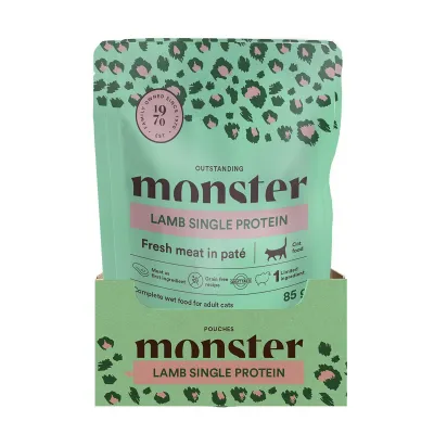 Monster Pet Food Monster Cat Pouch Adult Lamb 16 x 85 g, kuva 1 / 1