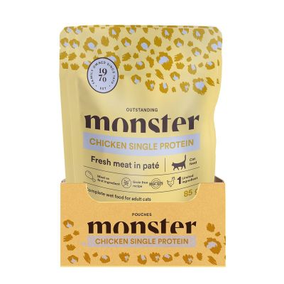Monster Pet Food Monster Cat Pouch Adult Chicken 16 x 85 g