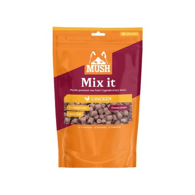 Pakastekuivattu koiranruoka Mush Mix it, kana