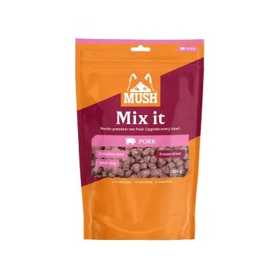 Mush Mix it -pakastekuivattu koiranruoka, possu