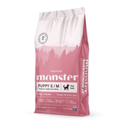 Monster Pet Food Monster Puppy Small Grain Free Kalkkuna&Kana