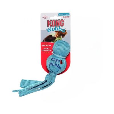 Kong Wubba Puppy - Pentujen vinkuva vetolelu, Vaaleansininen