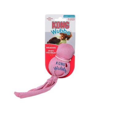 Kong Wubba Puppy - Pentujen vinkuva vetolelu, Vaaleanpunainen