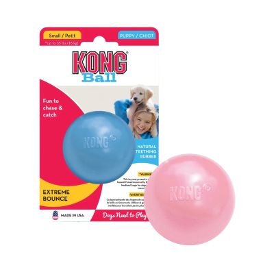 Kong Puppy Ball - Pentujen pallo, S / Vaaleanpunainen