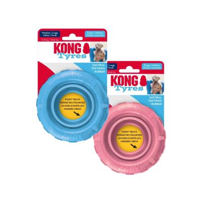 Kong Puppy Tyres - Pentujen rengaslelu, M / Vaaleansininen