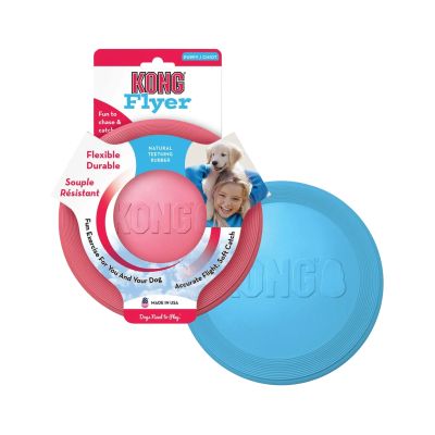 Kong Puppy Flyer - Pentujen frisbee, Vaaleanpunainen