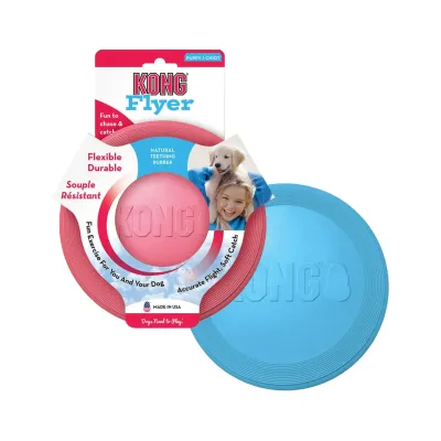 Kong Puppy Flyer - Pentujen frisbee, Vaaleanpunainen