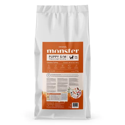 Monster Pet Food Monster Puppy Small/Medium Kana & Kalkkuna